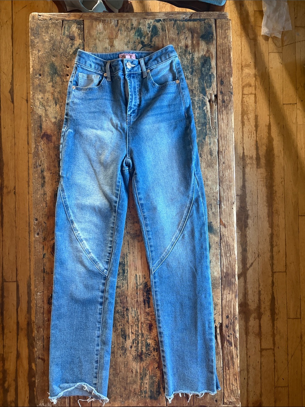 Juicy Couture Blue High-Rise Curved-Seam Jeans